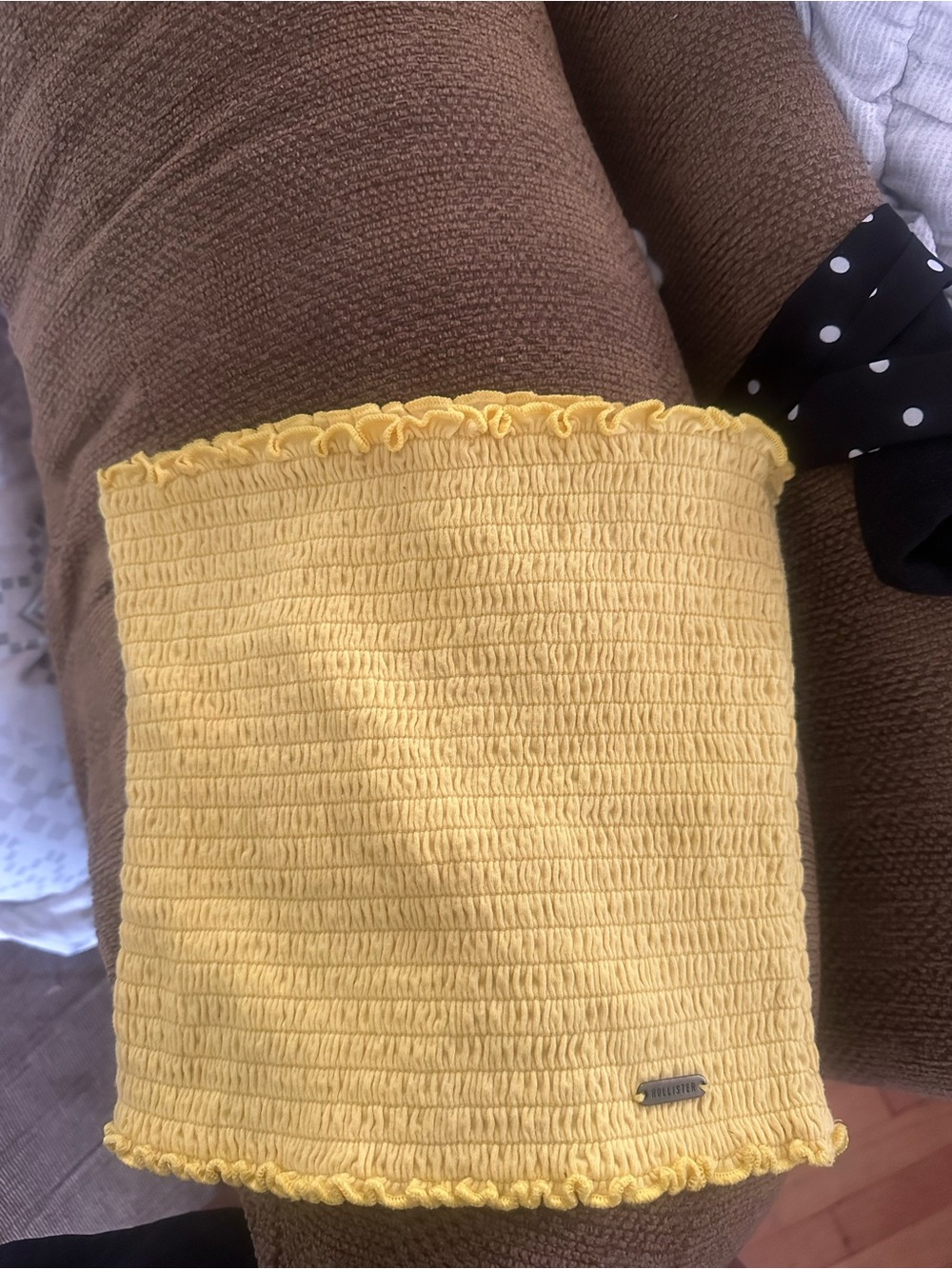 VINTAGE Hollister Yellow Smocked Tube Top